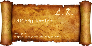 Lábdy Karion névjegykártya